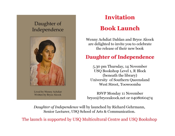 Invitation to book launch - Daughter of Independence